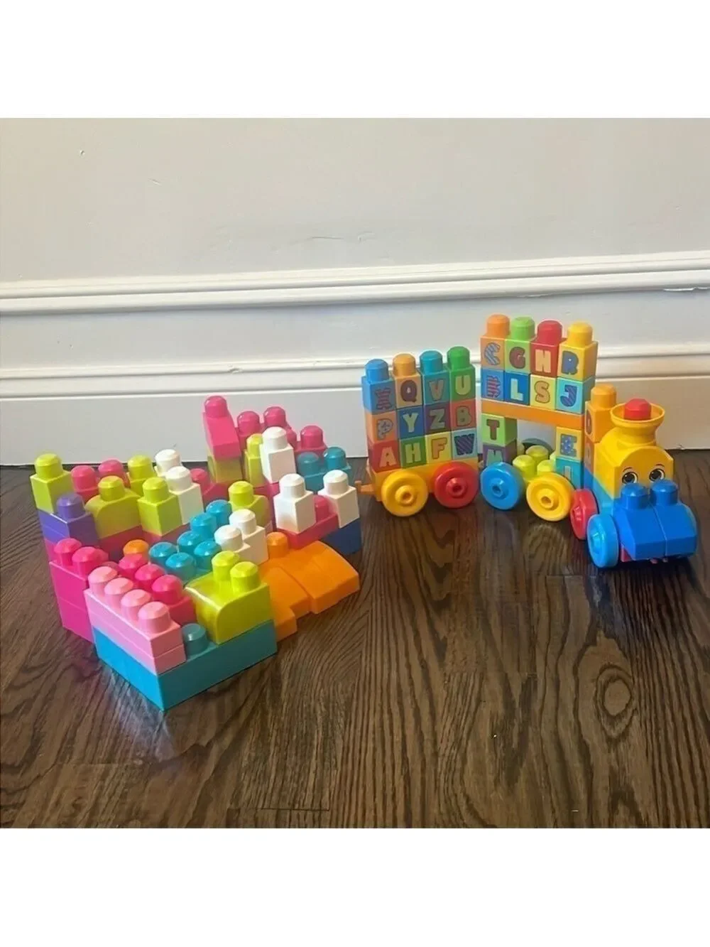 Mega Bloks First Builders ABC Musical Train 100+ Pieces Big Building Blocks Toy